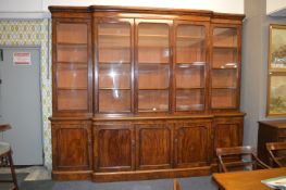 19th Century Breakfront Mahogany Bookcase (Length