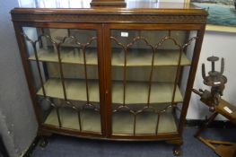 Victorian Astral Glazed Bow Front Mahogany China C