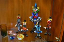 Murano Glass Clowns, Paperweights, etc.
