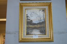 Gilt Framed Oil on Board by Neil Spilman - View of