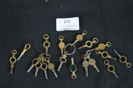 Collection of Pocket Watch Keys