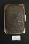 Leather Purse with Hallmarked 9ct Gold Corner Plat