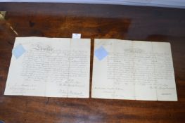 Two Victorian Officers Commissions