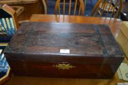 Brass Bound Mahogany Victorian Writing Slope (AF)