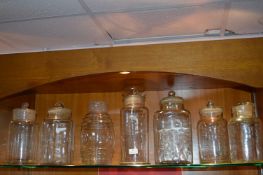 Seven Victorian Glass Storage Jars