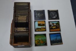 Box of Magic Lantern Slides Including Slides of Th