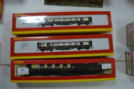 Three Hornby Super Detail OO Gauge Pullman Carriag