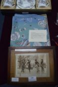 Silk Print of Ice Skaters 1804, and a Boxed Beckford Silk Scarf