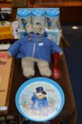 Paddington Bear Soft Toy plus Tray and Storage Can