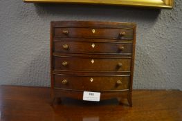 Mahogany Bow Front Miniature Apprentice Piece Ches