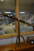 Period Brass Telescope on Tripod Stand