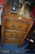 Three Drawer Oak Bedside Cabinet