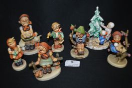 Seven Goebel Figures Including Christmas Tree