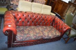 Chesterfield Red Leather Two Seat Sofa (AF)