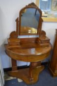 Victorian Mahogany Half Moon Dressing Table on Bal