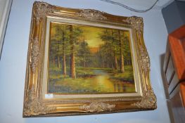 Ornate Gilt Framed OIl on Canvas by Peter Teasley