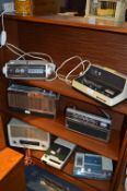 Six Vintage Radios, Radio Alarm Clocks, etc.