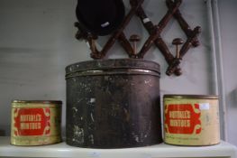 Tin Hat Box and Two Tins