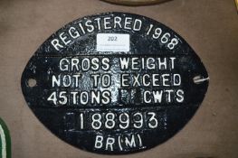British Rail Midlands Wagon Plate