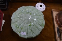 1930's Green Glass Ceiling Light