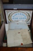 Victorian Mahogany Box Containing Letters, Documen