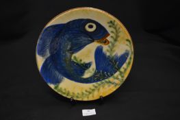 Majolica Terracotta Dish with Fish Design
