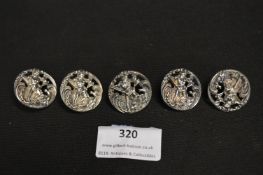 Five Silver Buttons - Birmingham 1900