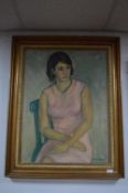 Gilt Framed Oil on Canvas by M Gyzel - Portrait of