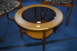 Retro Remploy Teak Coffee Table with Smoke Glass I