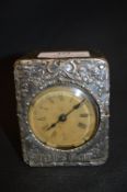 American Travel Clock in UK Silver Faced Case - Bi