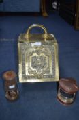 Victorian Brass Coal Box and Two Lamps