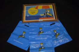 Babycham Framed Advert and Bags