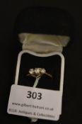 Three Stone Diamond Crossover Engagement Ring - Un