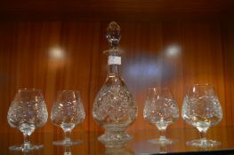 Edinburgh Crystal Decanter and Four Matching Brand
