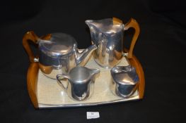 Picquot Ware Teapot on Tray