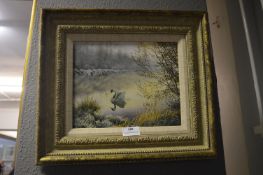 Gilt Framed Oil on Canvas by Neil Spilman - Swan L