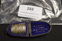 Silver Thimble in Original Case ~ 4.9g