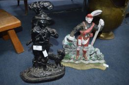 Two Cast Iron Door Stops