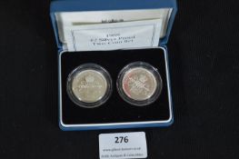 £2 Silver Proof Two Coin Set 1989