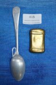 German Aluminium Military Teaspoon and a Brass Ves