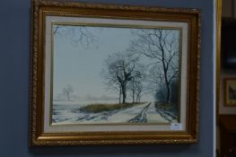 Gilt Framed Oil on Canvas by Neil Spilman - Winter
