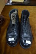 Pair of Army Boots with Spats Size: 7