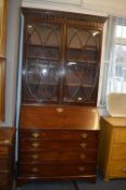 18th Century Mahogany Bureau Bookcase with Glazed