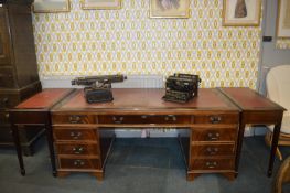 Mahogany Effect with Red Leather Insert (6ft long,