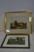 Two Framed Pictures - Country Print and a Rural Pa