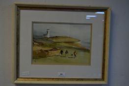 Watercolour signed H. D. - Coastal Scene Featuring