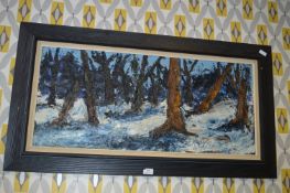 Oil on Canvas Abstract Woodland Treescape