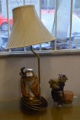 Chinese Figure Lamp and Accompanying Figure