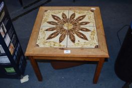 Retro Teak Tiled Top Coffee Table and a Pouffe