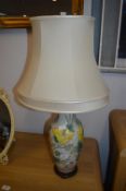 Oriental Vase Table Lamp with Cream Shade
